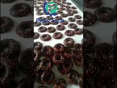 donut with chocolate coating and nuts decoration