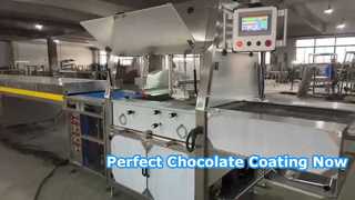 600mm chocolate enrober machine+14m cooling tunnel