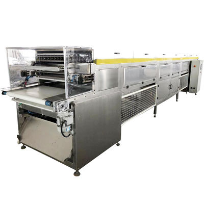 Good price Pocky Biscuit Chocolate Coating Machine 1300kg/h With Nuts Decoration Air Cooling online