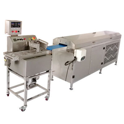 Good price Small Stainless Steel 304 Chocolate Enrober Machine 220V 1.8KW for Dates Coating and Tempering online
